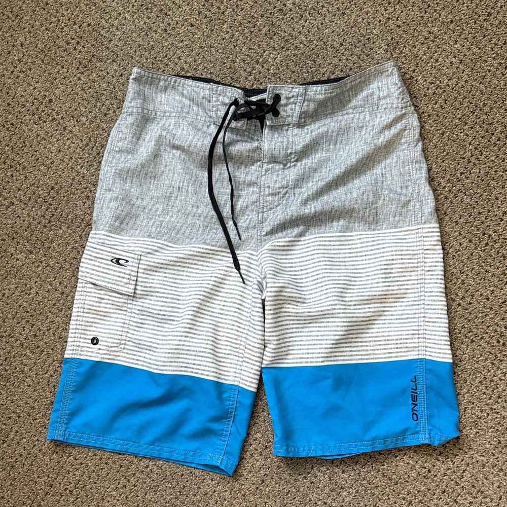 O'Neill Gray and Blue Board Shorts